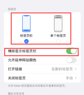 高安iPhone授权维修分享Safari浏览器如何切换标签栏位置 